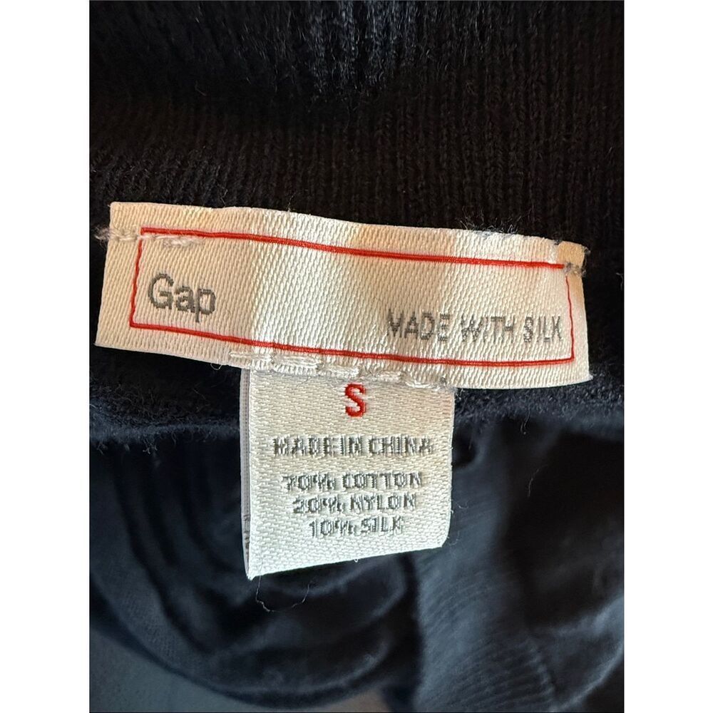 GAP Black Classic Turtleneck silk and cotton blend size Small - Picture 5 of 8
